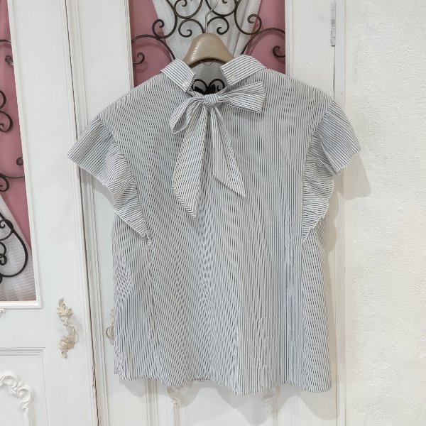 画像8: 【50%OFF+ポイント利用可 Eclatant 2024】バックリボンのストライプブラウス <EC241008>《送料220円代引は通常送料》 (8)