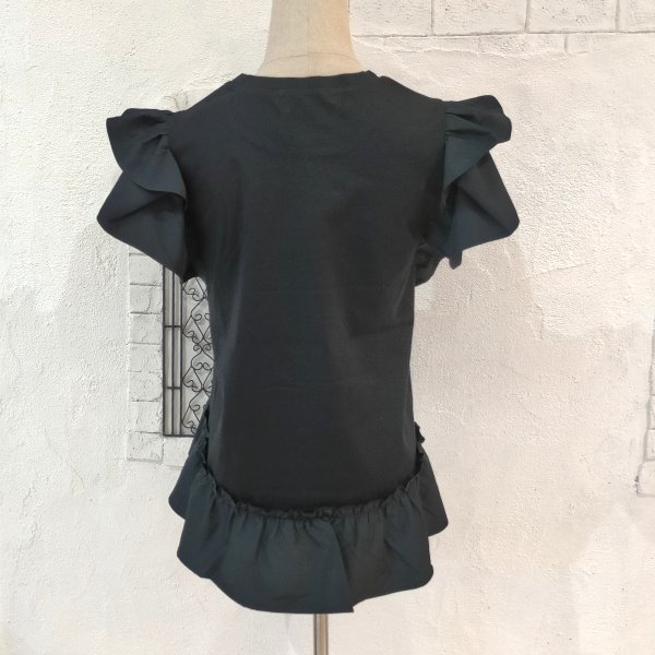 画像12: 【SuperBeauty  】フリル二重袖バラプリントTシャツ《送料220円代引は通常送料》 (12)