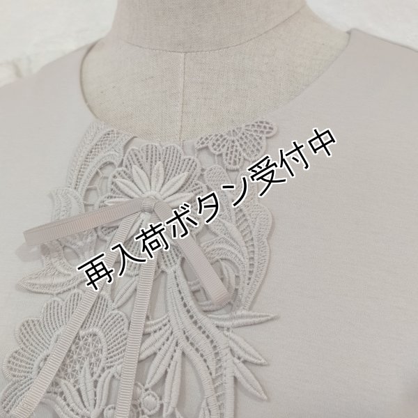 画像3: 【SuperBeauty  】胸元レースデザインウェスト切替ワンピース (3)