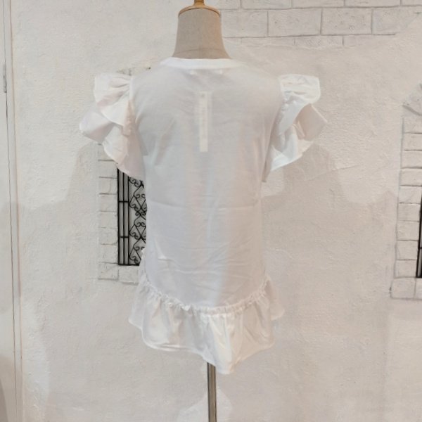 画像7: 【SuperBeauty  】フリル二重袖バラプリントTシャツ《送料220円代引は通常送料》 (7)