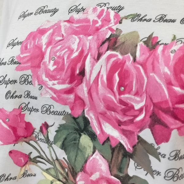 画像2: 【超特価 3,900円＜在庫限り＞クーポン/POINT不可】バラプリントチュニックTシャツ《送料220円代引は通常送料》 (2)