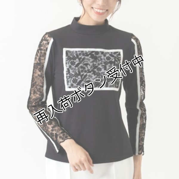 画像2: 【●50%OFF以下● Eclatant】＜送料220円代引不可＞シンプルハイネックレースデザインカットソー (2)