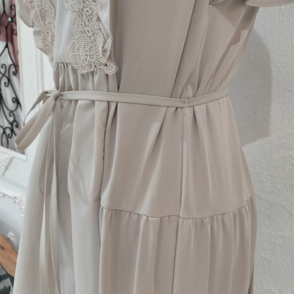 画像13: 【SuperBeauty  】レース×異素材使いロングワンピース (13)