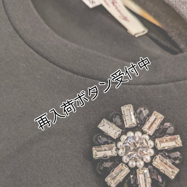 画像8: 【超特価 3900円<在庫限り>クーポン/POINT不可】裾・袖ボーダー切替の胸元ビジュー付チュニックカットソー《送料220円代引は通常送料》 (8)