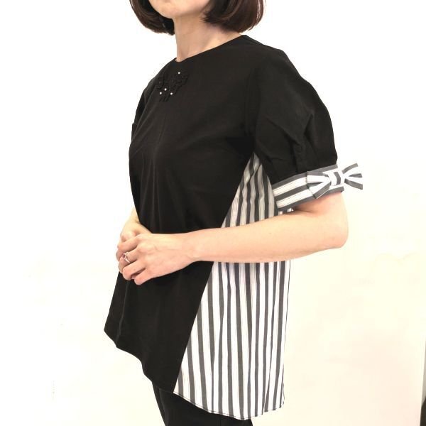 画像4: 【超特価 3,900円＜在庫限り＞クーポン/POINT不可】バックストライプ配色布帛チュニック《送料220円代引は通常送料》 (4)