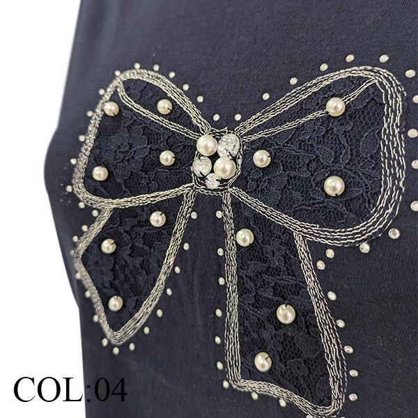 画像3: 【LaLa ラストセール】レースパールビジュウ銀糸リボンモチーフ 送料220円代引は通常送料 (3)