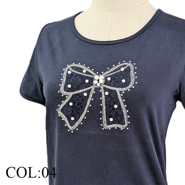 画像2: 【LaLa ラストセール】レースパールビジュウ銀糸リボンモチーフ 送料220円代引は通常送料 (2)