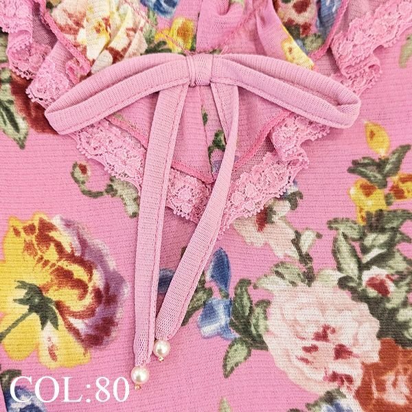 画像7: 【SuperBeauty  】★Vフリル襟パワーネット花プリントワンピース (7)