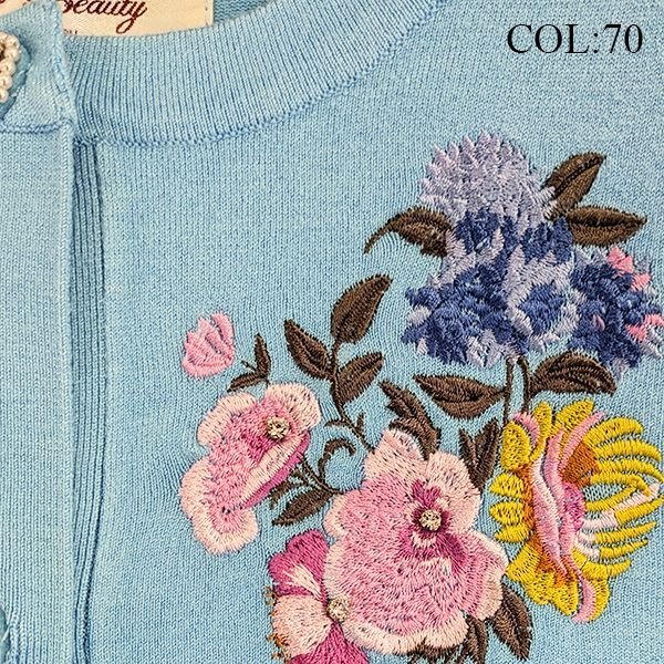 画像6: 【SuperBeauty  】花刺繍入りニットカーディガン (6)