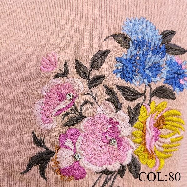 画像5: 【15,000円 →超特価 4900円<在庫限り>クーポン/POINT不可】花刺繍入りハイネックセーター《送料220円代引は通常送料》 (5)