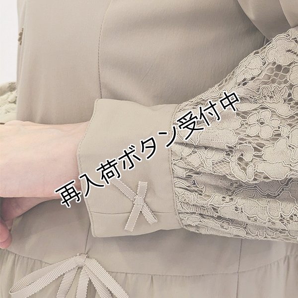 画像4: 【SuperBeauty  】★レース切替のバルーン袖ティアードデザインロングブラ (4)