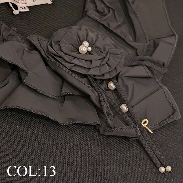 画像7: 【SuperBeauty  】★襟ぐりフリルデザインニットワンピース (7)