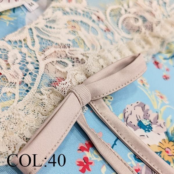 画像6: 【SuperBeauty  】★胸元レース使いフラワープリントワンピース (6)