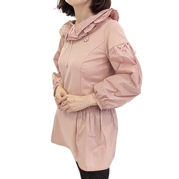 画像2: 【17,000円 →超特価 4,900円＜在庫限り＞クーポン/POINT不可】ダンボールニットタフタ切替チュニック《送料220円代引は通常送料》 (2)