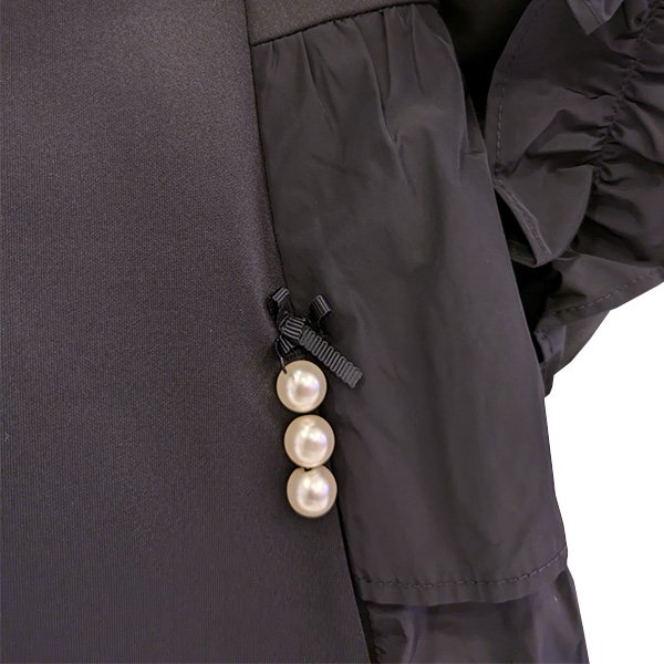 画像4: 【SuperBeauty  】★袖フリルデザインダンボールニットタフタワンピース (4)