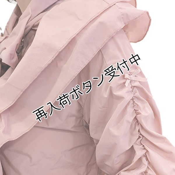 画像3: 【今週の追加 17,000円 →超特価 4,900円＜在庫限り＞クーポン/POINT不可】★タフタ素材ギャザーデザインのボウタイ付ブラウスジャケット (3)