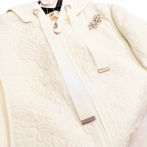 画像9: 【SuperBeauty  】キルティング×ダンボールニット裾フリルパーカー (9)