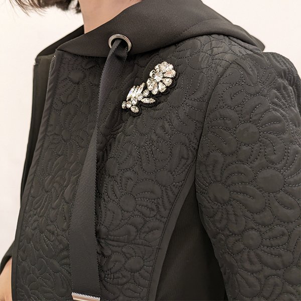 画像3: 【SuperBeauty  】キルティング×ダンボールニット裾フリルパーカー (3)