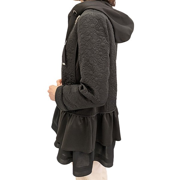 画像5: 【SuperBeauty  】キルティング×ダンボールニット裾フリルパーカー (5)