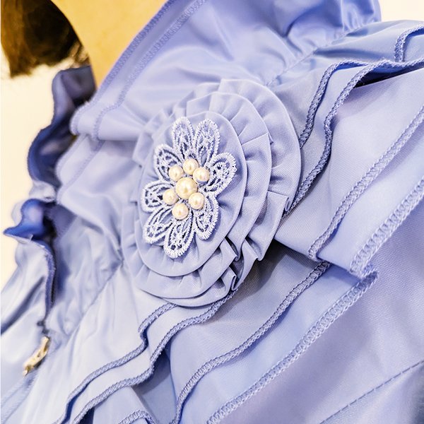 画像4: 【SuperBeauty  】★スタンドフリル衿タフタ素材ジャケット (4)