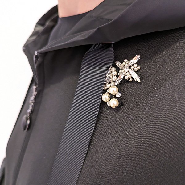 画像3: 【SuperBeauty  】ダンボールニットタフタ素材ギャザーデザインパーカー (3)