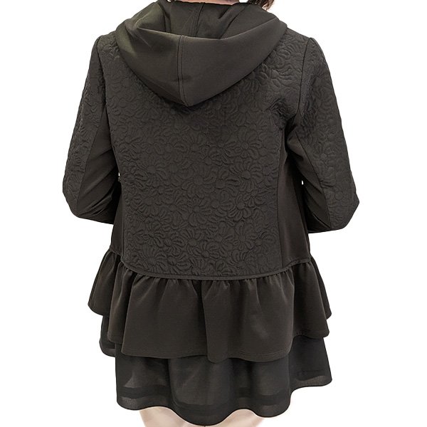 画像6: 【SuperBeauty  】キルティング×ダンボールニット裾フリルパーカー (6)