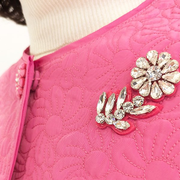 画像5: 【SuperBeauty  】キルティング×ダンボールニット素材ノーカラージャケット (5)