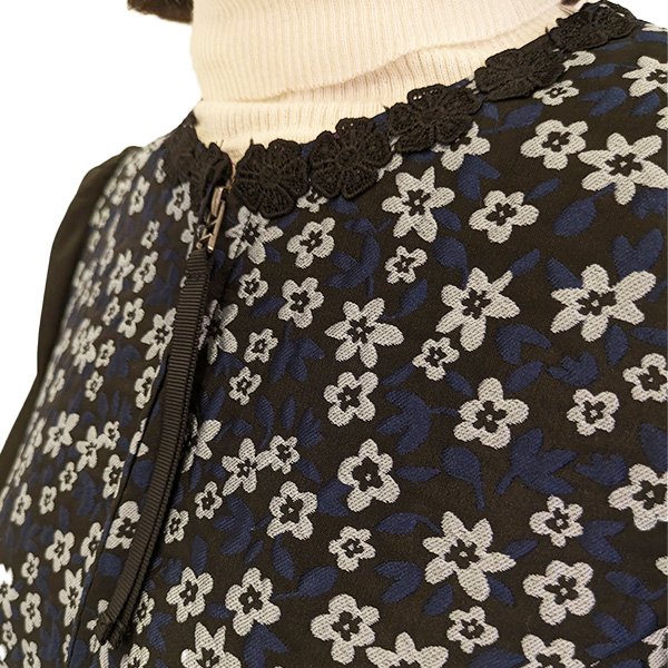 画像5: 【SuperBeauty  】花柄ジャガード織の袖切替ワンピース (5)