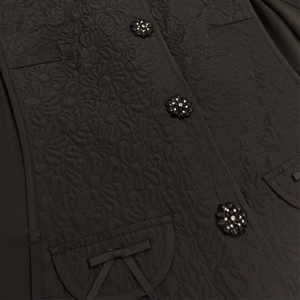 画像11: 【SuperBeauty  】キルティング×ダンボールニット素材ノーカラージャケット (11)