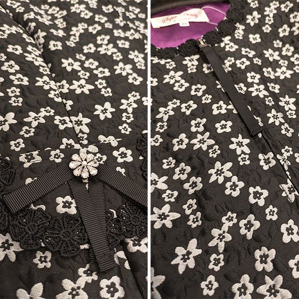 画像10: 【SuperBeauty  】花柄ジャガード織の袖切替ワンピース (10)