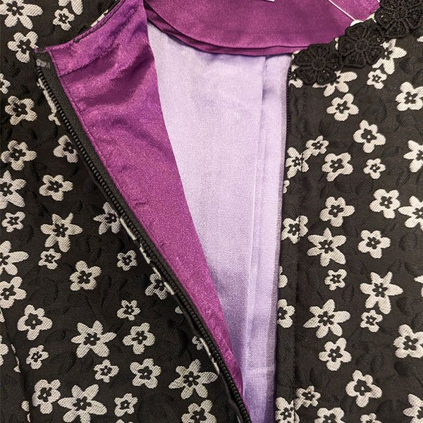 画像12: 【SuperBeauty  】花柄ジャガード織の袖切替ワンピース (12)