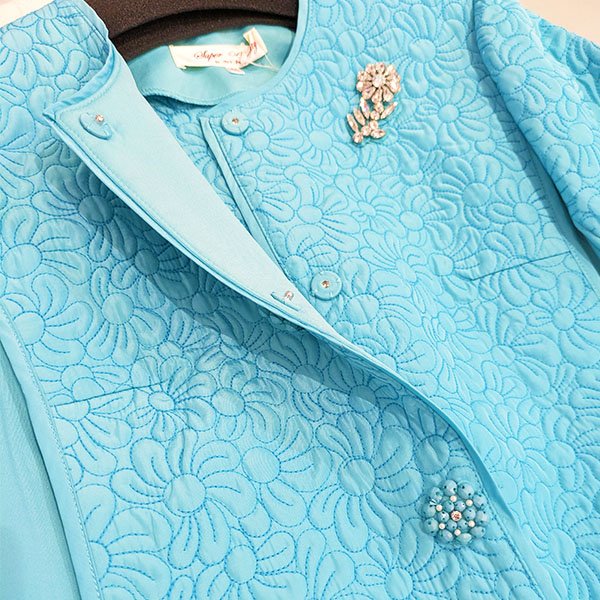 画像8: 【SuperBeauty  】キルティング×ダンボールニット素材ノーカラージャケット (8)