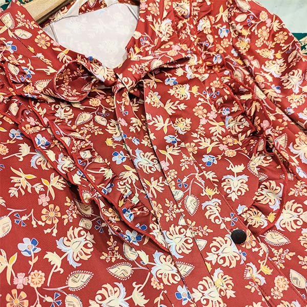 画像8: 【SuperBeauty  】ネックリボンとフリル飾り小花柄プリントワンピース24 (8)