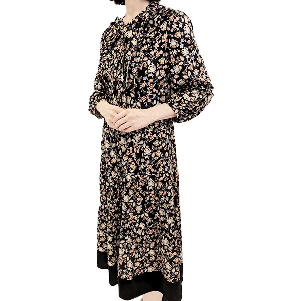 画像3: 【SuperBeauty  】ネックリボンとフリル飾り小花柄プリントワンピース24 (3)