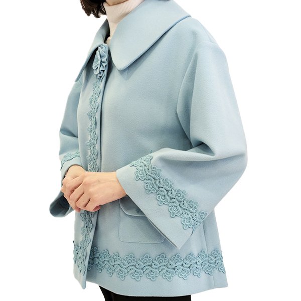 画像3: 【SuperBeauty  】レース使いコサージュ付ショートジャケット (3)