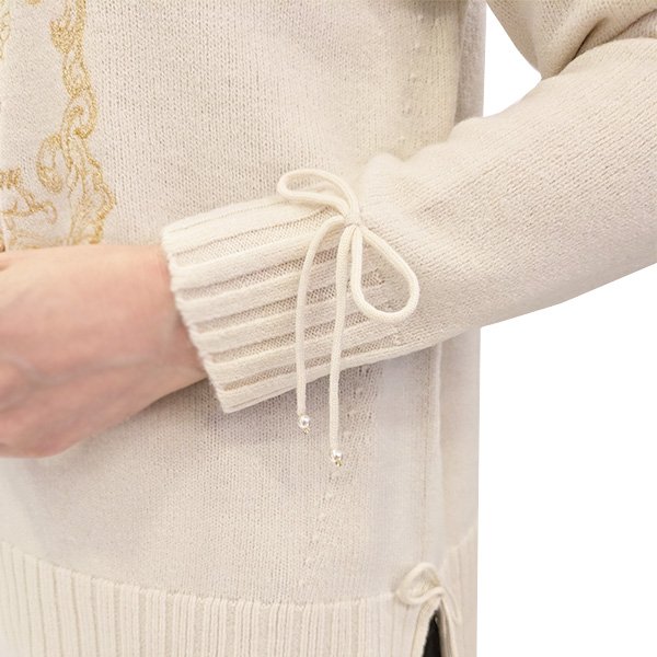 画像5: 【SuperBeauty  】金糸刺繍入りハイネックセーター (5)