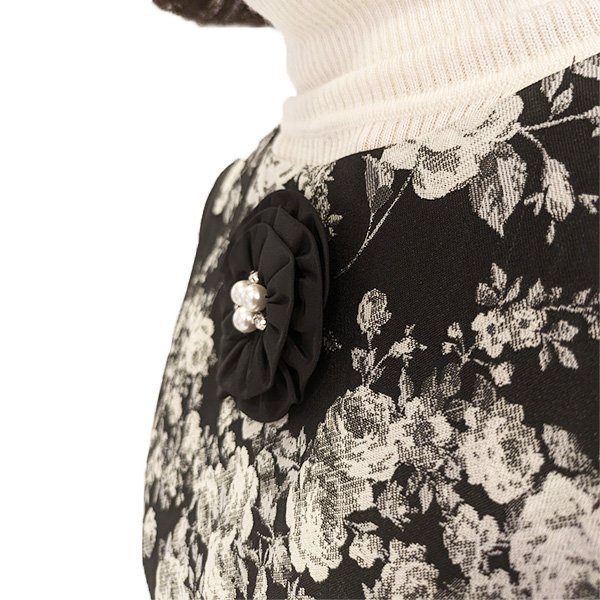 画像4: 【SuperBeauty  】ダンボールニット袖切替　ジャガード織ワンピース 2426015 (4)