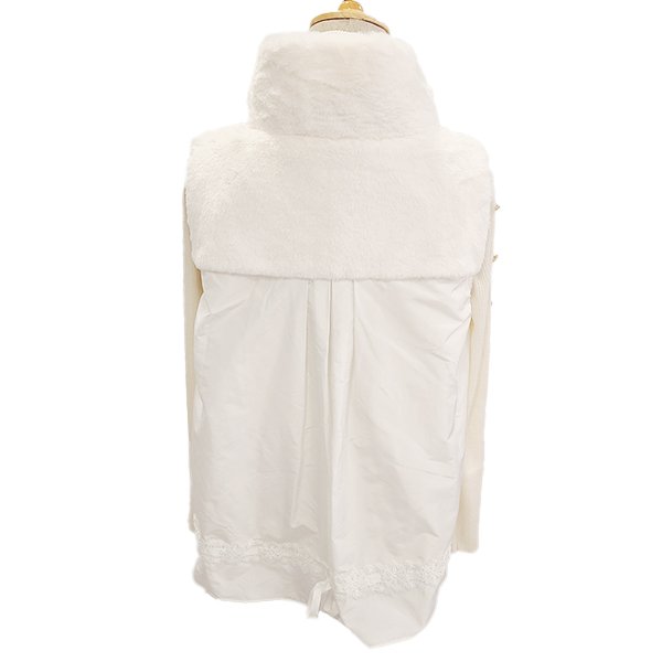 画像11: 【SuperBeauty  】花モチーフ付ボア素材ベスト (11)