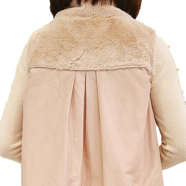 画像5: 【SuperBeauty  】花モチーフ付ボア素材ベスト (5)