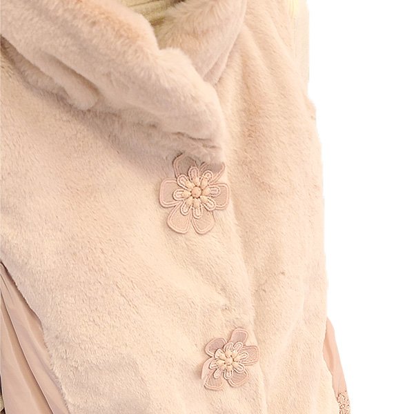 画像4: 【SuperBeauty  】花モチーフ付ボア素材ベスト (4)