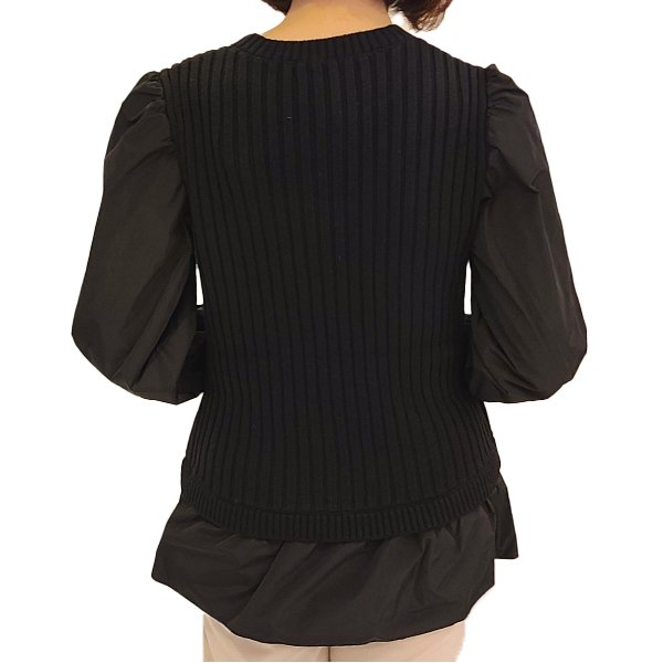 画像6: 【SuperBeauty  】★縄編み柄タフタ切替レイヤード風チュニック (6)