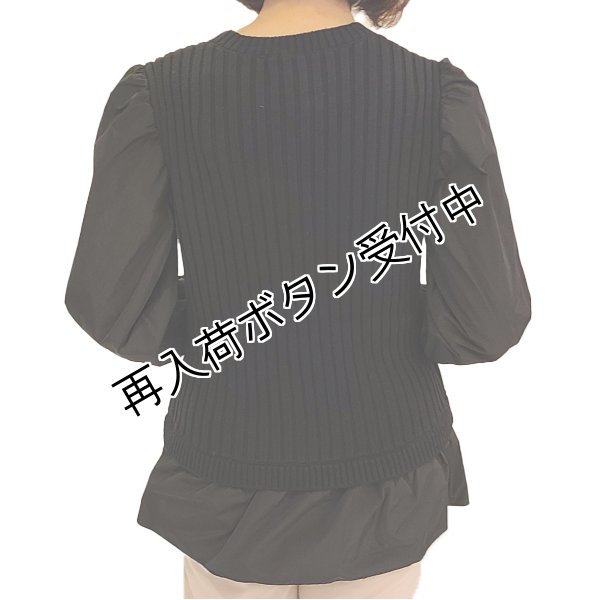 画像6: 【SuperBeauty  】★縄編み柄タフタ切替レイヤード風チュニック (6)