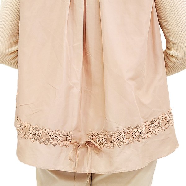 画像6: 【SuperBeauty  】花モチーフ付ボア素材ベスト (6)