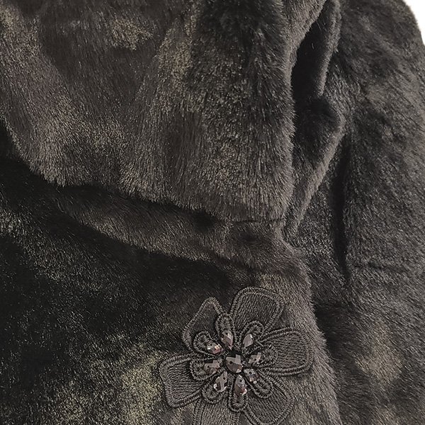 画像8: 【SuperBeauty  】花モチーフ付ボア素材ベスト (8)