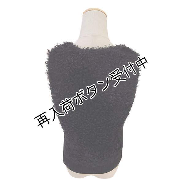 画像3: 【18,000円 →超特価 5,900円＜在庫限り＞クーポン/POINT不可】★胸元スパンコール刺繍モコモコボア素材ニットベスト (3)