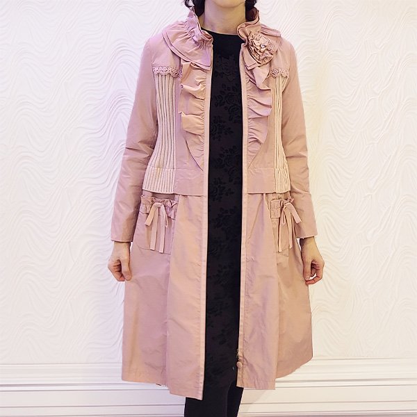 画像7: 【SuperBeauty  】スタンドフリル衿ウェストニット切替ジャケット (7)