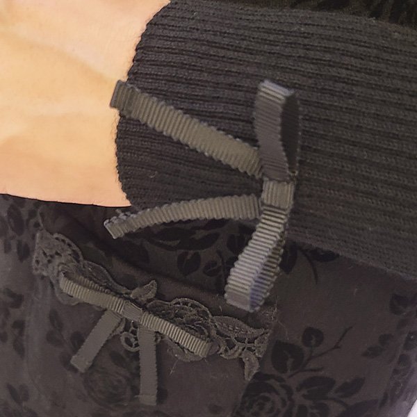 画像8: 【SuperBeauty  】フロッキープリントベロア切替ワンピース (8)