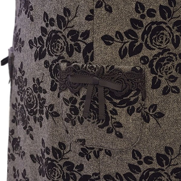 画像4: 【SuperBeauty  】フロッキープリントベロア切替ワンピース (4)