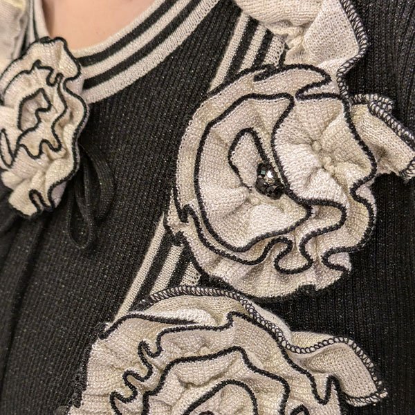 画像4: 【SuperBeauty  】花モチーフデザインニットアンサンブル (4)