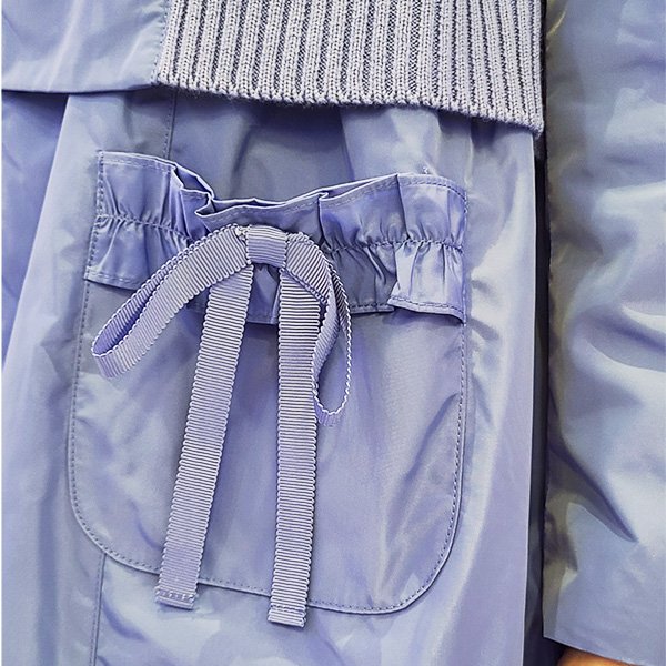 画像4: 【SuperBeauty  】スタンドフリル衿ウェストニット切替ジャケット (4)